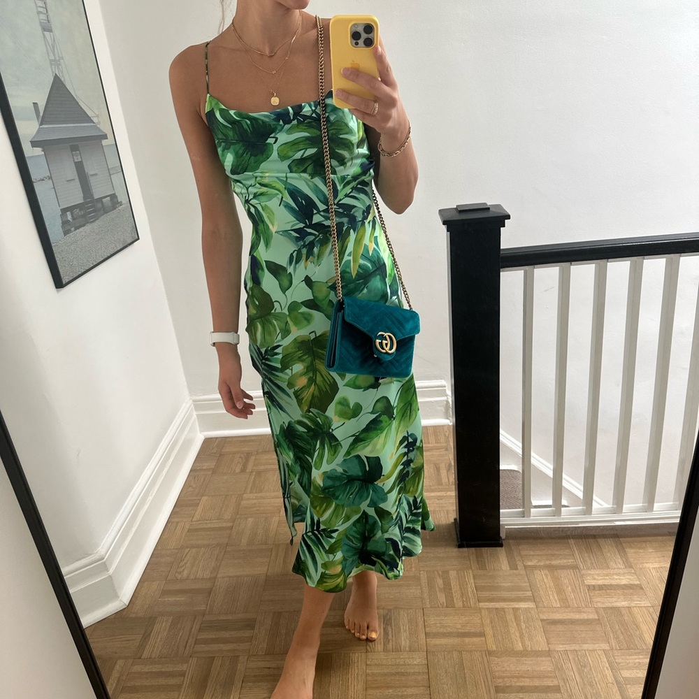 Palm Leaf Midi Dress